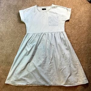 Short sleeve chambray dress